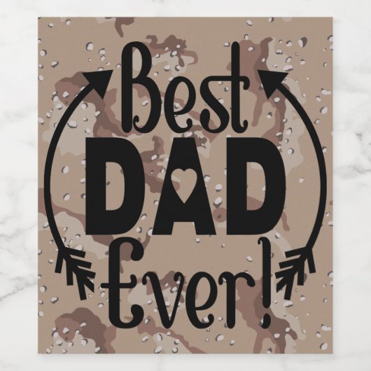 Light Brown Camouflage | Bester Vater je Weinetikett (Einzelnes Label)