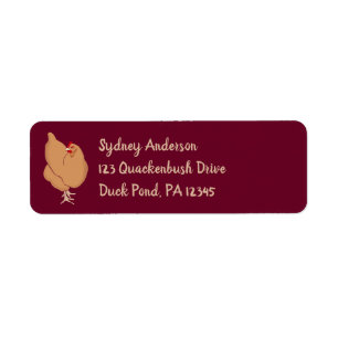 Light Brown Chicken Maroon Rücksendeadresse