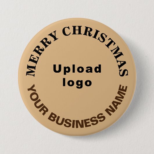 Light Brown Christmas Business Round Shape Button (Vorderseite)