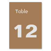 Light Brown Classic Minimalistisch Schlicht Tischnummer (Vorderseite)