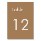 Light Brown Classic Minimalistisch Schlicht Tischnummer (Vorderseite)