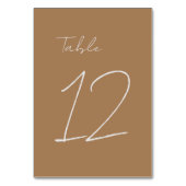 Light Brown Classic Minimalistisch Schlicht Tischnummer (Vorderseite)
