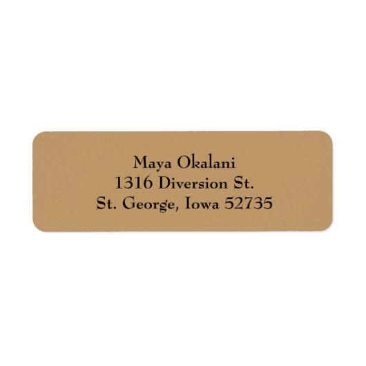 Light Brown Einfache Schlichte Rücksendeadressen-A (Vorne)