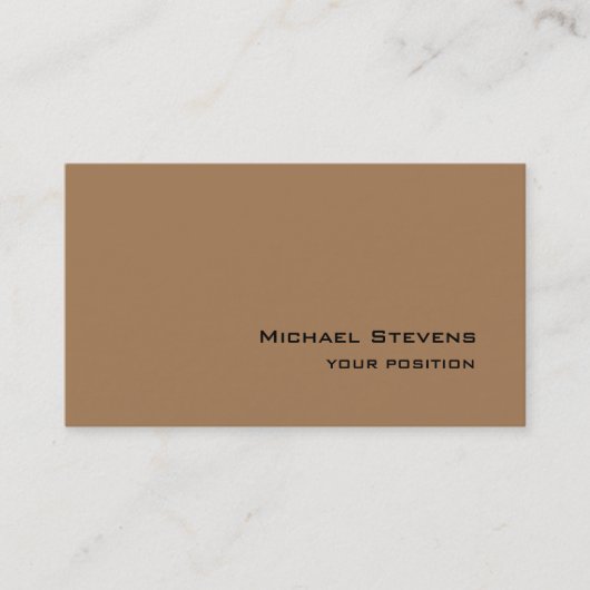 Light Brown Einzigartig Trendy Beruflich Minimalis Visitenkarte (Vorderseite)