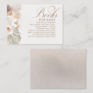 Light Brown Floral Exotic Boho Babydusche Bücher Begleitkarte