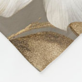 Light Brown Gold Schwarz-weiß Floral Fleecedecke (Ecke)