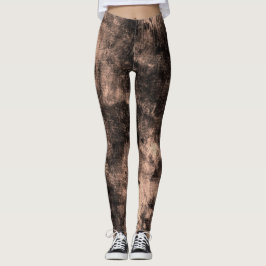 Light Brown Grunge Textured Spandex Leggings