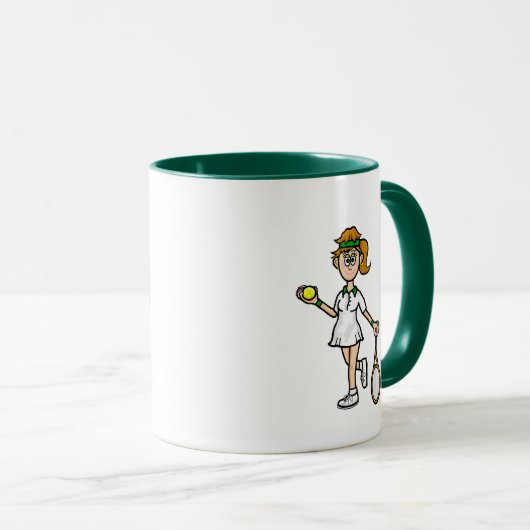 Light Brown Hair Female Tennis Player Tasse (VorderseiteRechts)