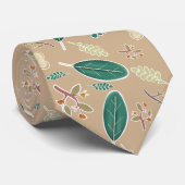 Light Brown Herbstlaubs and Branches Neck Tie Krawatte (Gerollt)