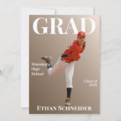 Light Brown Magazine Graduation Announcement Card Einladung (Vorderseite)