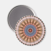 Light Brown Mandala Wheel Magnet (Vorderseite/Rückseite)