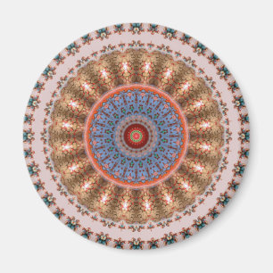 Light Brown Mandala Wheel Magnet