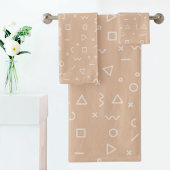 Light Brown Memphis Pattern Towel Badhandtuch Set