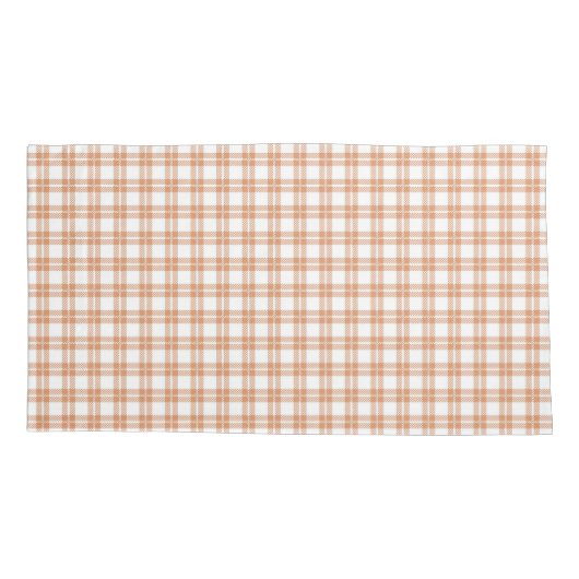 Light Brown Plaid Pattern Pillowcase Kissenbezug (Rückseite)