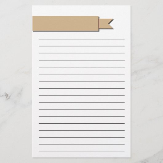 Light Brown Ribbon Linde Briefpapier (Vorderseite)