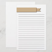 Light Brown Ribbon Linde Briefpapier (Vorne/Hinten)