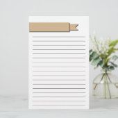 Light Brown Ribbon Linde Briefpapier (Stehend Vorderseite)