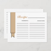 Light Brown Ribbon Rezept Card Postkarte (Vorne/Hinten)