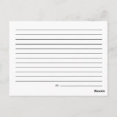 Light Brown Ribbon Rezept Card Postkarte (Rückseite)