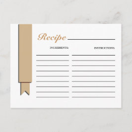 Light Brown Ribbon Rezept Card Postkarte