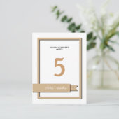 Light Brown Ribbon-Tischnummer Postkarte (Stehend Vorderseite)