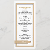 Light Brown Ribbon Wedding Menu / Programm (Vorderseite)