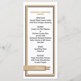 Light Brown Ribbon Wedding Menu / Programm