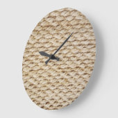 Light Brown Rope Pattern Große Wanduhr (Winkel)