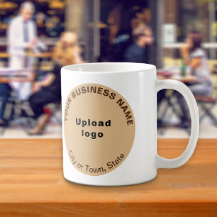 Light Brown Round Business Brand auf Tasse