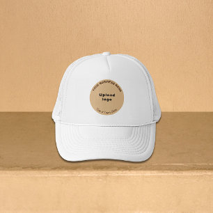 Light Brown Round Business Brand on Trucker Hat Truckerkappe
