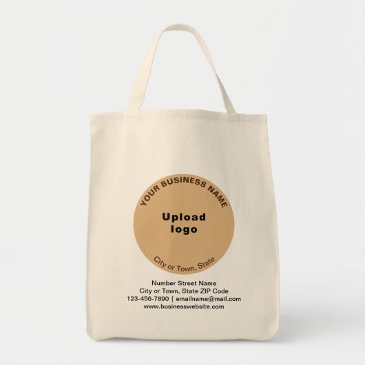 Light Brown Round Shape Business-Marke auf Lebensm Tragetasche (Vorne)