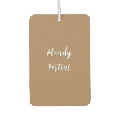 Light Brown Schlicht Elegante Minimalistische Kall Autolufterfrischer (Vorderseite)