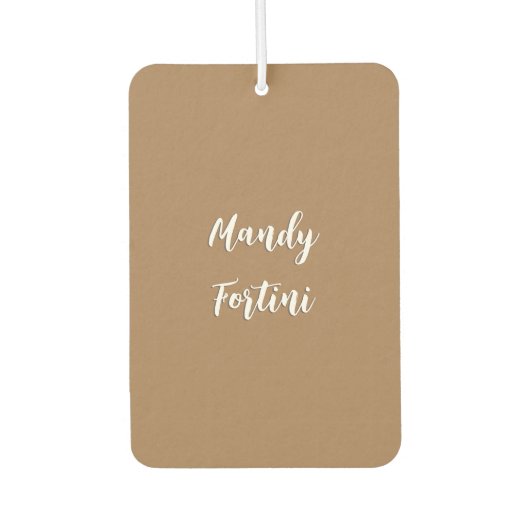 Light Brown Schlicht Elegante Minimalistische Kall Autolufterfrischer (Vorderseite)