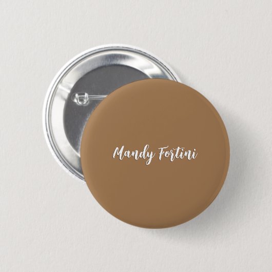 Light Brown Schlicht Elegante Minimalistische Kall Button (Vorne & Hinten)