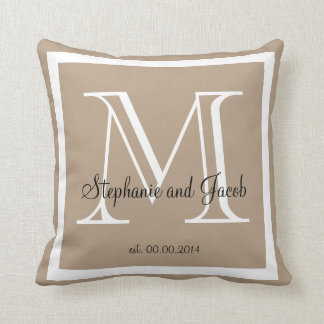 Light Brown Tan Wedding Keepake Kopfkissen Kissen