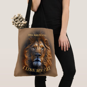 Light Brown Town Bag "I Liebe My Cat" Individuelle Tasche
