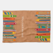 Light Brown Vintage Skis Personalized Geschirrtuch (Horizontal)