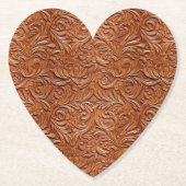 Light Brown Western Imitate Leather Untersetzer (Vorderseite)