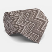 Light Brown Zigzag Muster Krawatte (Gerollt)