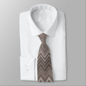 Light Brown Zigzag Muster Krawatte (Gebunden)