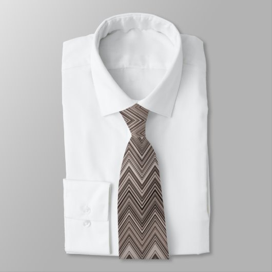 Light Brown Zigzag Muster Krawatte (Gebunden)