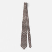 Light Brown Zigzag Muster Krawatte (Vorderseite)