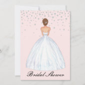 Light Brünett Bride Illustration Brautparty Einladung (Vorderseite)