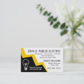 Light Bulb Blitz Bolt Electrical Visitenkarte (Stehend Vorderseite)