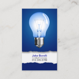 Light Bulb Blue Business Card Visitenkarte