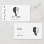 Light Bulb Brain Educator Tutor Visitenkarte (Vorne/Hinten)