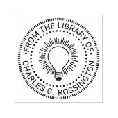 Light Bulb Bright Ideale Round Library Book Permastempel (Design)
