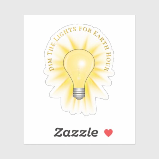 Light Bulb Dim The Lights Earth Hour Aufkleber (Blatt)
