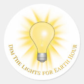 Light Bulb Dim The Lights Earth Hour  Runder Aufkleber (Vorderseite)