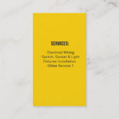 Light Bulb Icon Electrical Business Card Visitenkarte (Rückseite)